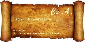 Csiky Armandina névjegykártya